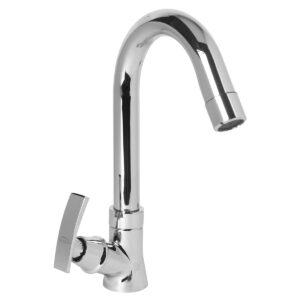 Swan Neck Pillar Cock Foam Flow with J-Spout (SS) - Evara