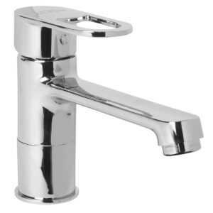 Basin Mixer Single Lever FOAM FLOW with 600mm Long Braided Hoses - Wave