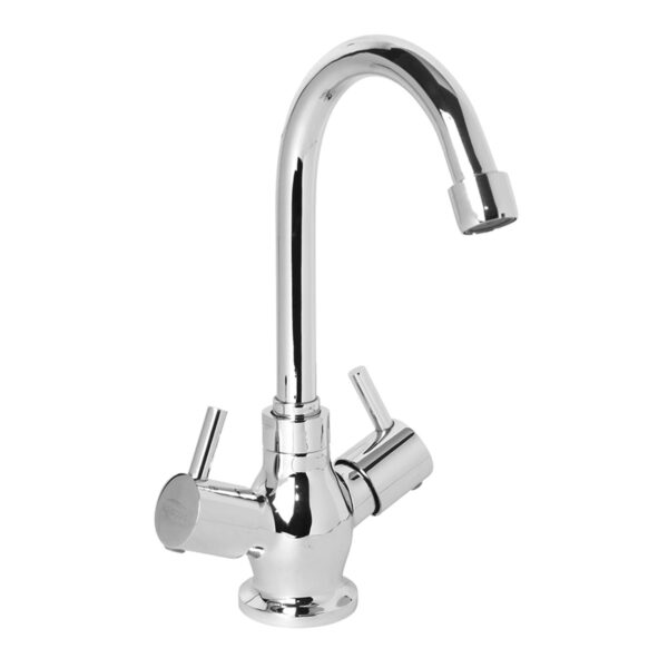 Central Hole Basin Mixer FOAM FLOW with 600mm Long Braided Hoses - X-tra