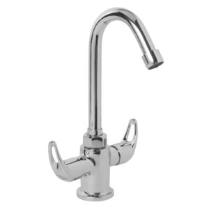 Central Hole Basin Mixer FOAM FLOW with 600mm Long Braided Hoses - Leeva