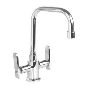 Central Hole Basin Mixer FOAM FLOW with 600mm Long Braided Hoses - Sleek
