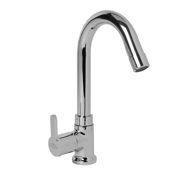 Swan Neck Pillar Cock Foam Flow with J-Spout (SS) - Divine