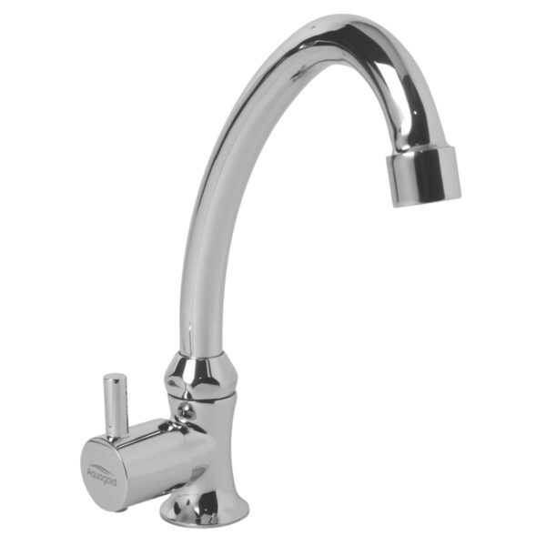 Swan Neck Pillar Cock FOAM FLOW (Brass Pipe Spout) - Shine
