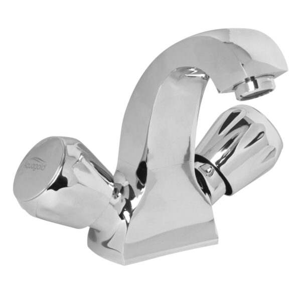 Central Hole Basin Mixer FOAM FLOW with 600mm Long Braided Hoses - Conti