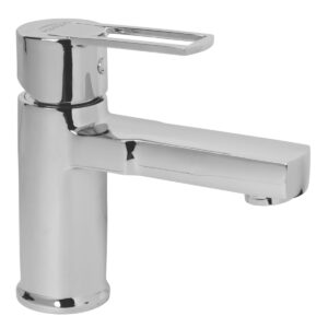 Basin Mixer Single Lever with 600mm Long Braided Hoses - Aarvi