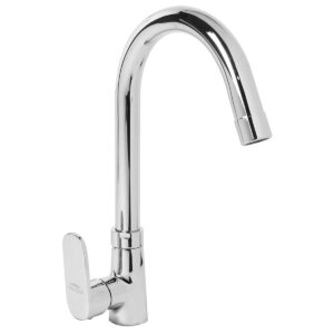 Swan Neck Pillar Cock with Base Flange (Uplift System) - Up-Lift Range
