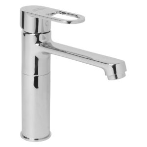 Basin Mixer Single Lever 8" FOAM FLOW with 600mm Long Braided Hose - Wave