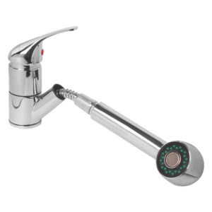 Single Lever Table Mounted Sink Mixer with Pull out Shower type Spout with 35mm cartridge (Works best with pressure pump)
