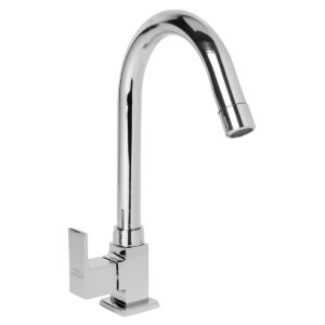 Swan Neck Pillar Cock FOAM FLOW with Base Flange - Syra