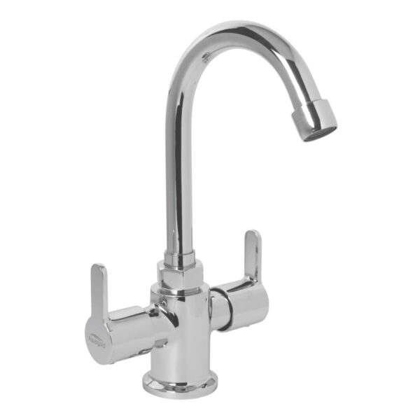 Central Hole Basin Mixer FOAM FLOW with 600mm Long Braided Hoses - Divine