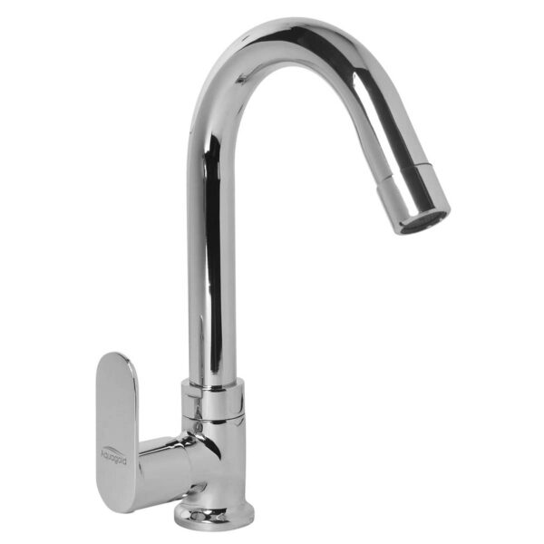 Swan Neck Pillar Cock Foam Flow with J-Spout (SS) - Aura