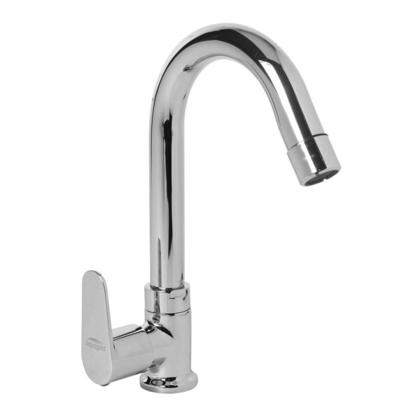 Swan Neck Pillar Cock Foam Flow with J-Spout (SS) - Amara