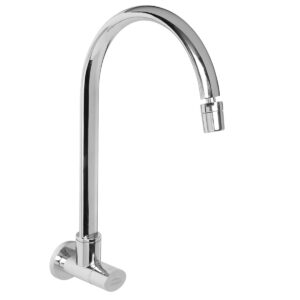 Sink Cock Wall Mounted with Rotatable Aerator Area with Wall Flange