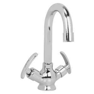Central Hole Basin Mixer FOAM FLOW with 600mm Long Braided Hoses - X-lent