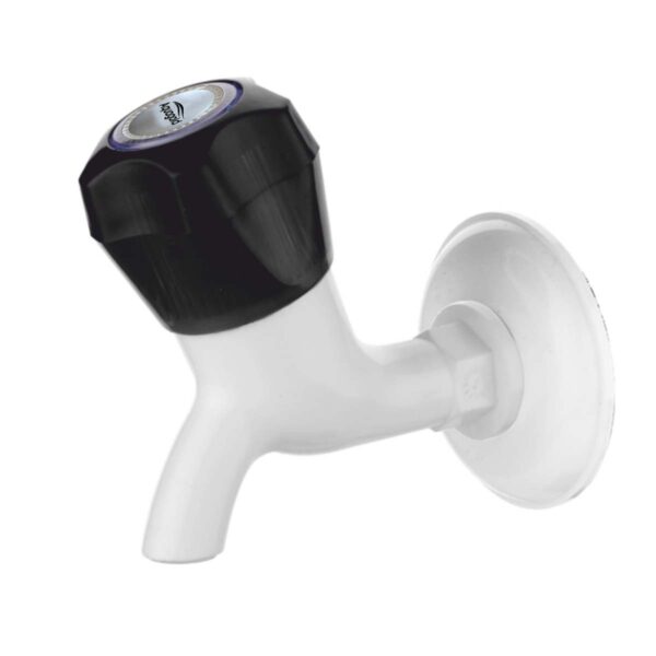 Short Bib Cock with Wall Flange - Crystal