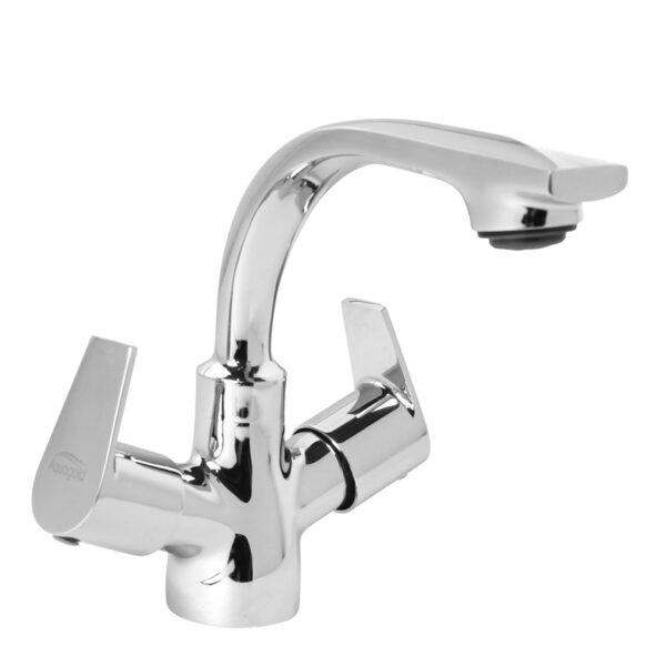 Central Hole Basin Mixer FOAM FLOW with 600mm Long Braided Hoses - Icconic