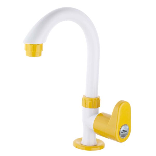 Swan Neck Pillar Cock FOAM FLOW with Base Flange - Smart