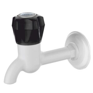 Long Bib Cock with Wall Flange - Crystal