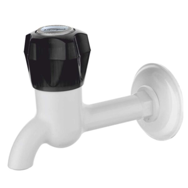 Long Bib Cock with Wall Flange - Crystal