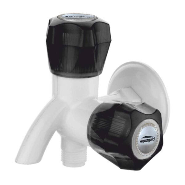 Two Way Tap with Wall Flange - Crystal
