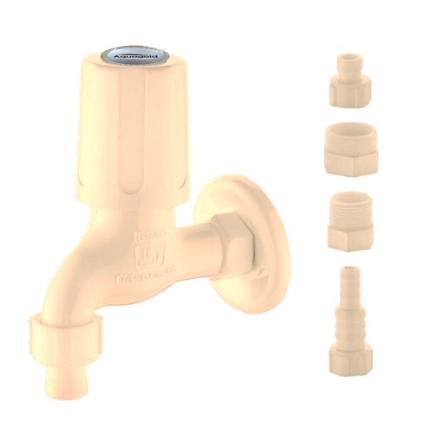 Nozzle Short Bib Cock 4 Adjustments with Wall Flange - Standard