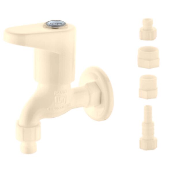 Nozzle Short Bib Cock 4 Adjustments with Wall Flange - Smart
